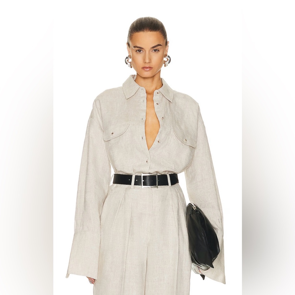 Helsa linen button down shirt